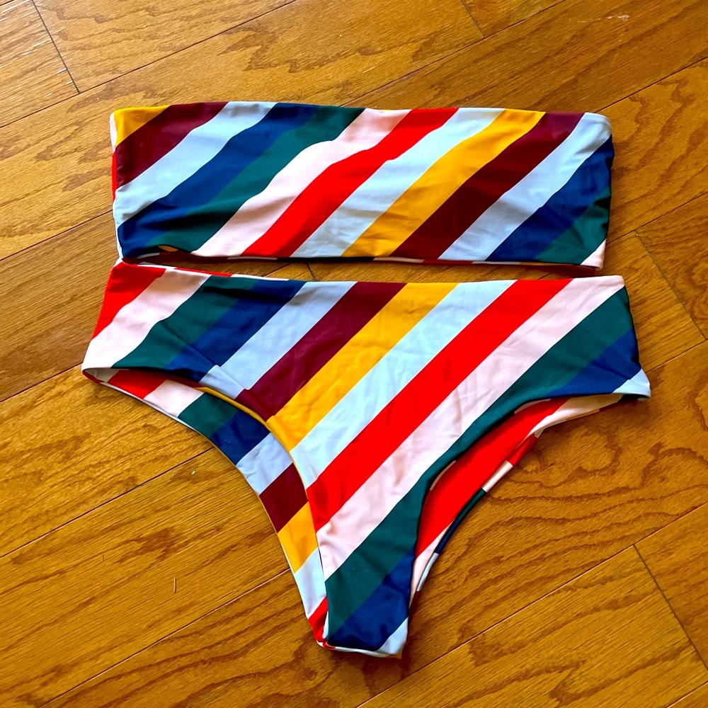 Neverworn swim zaful rainbow bikini plussize 2X 18